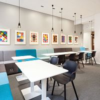 Contemporary table TOPMDFpowder-coated steel baserectangular