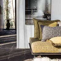 Upholstery fabric SHINTO geometric patternbrownsand