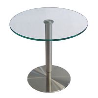 Contemporary side table 210.00001glassstainless steel baseround