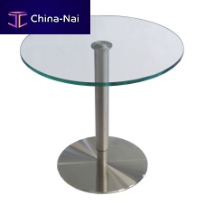 Contemporary side table 210.00001glassstainless steel baseround
