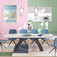 Contemporary table HOUSTONceramiclacquered metal steel baserectangular