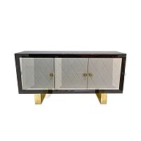 Contemporary sideboard EXOTICMacassar ebonypolished brassleather