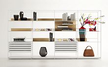 Free-standing bookcase DEEPcontemporarywoodenmetal