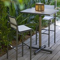 Contemporary high bar table BASTINGAGEceramicaluminum baseteak base