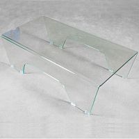 Contemporary coffee table Ghoycurved glassglass baserectangular