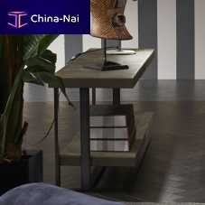 Contemporary sideboard table BELLE POQUEmetalleatherrectangular