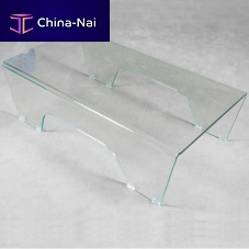 Contemporary coffee table Ghoycurved glassglass baserectangular