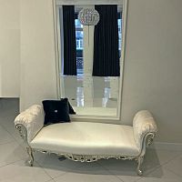 Baroque style bed bench SOFIA leathersynthetic leathersolid wood