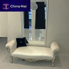 Baroque style bed bench SOFIA leathersynthetic leathersolid wood