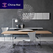 Contemporary table EileenMDFwood veneermarble