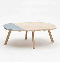 Contemporary coffee table ARONDEoaksolid wood baseoval