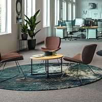 Contemporary coffee table PESAROwoodenmetal baseround