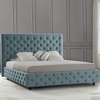 Double bed EleganceChesterfieldupholsteredwith tufted headboard