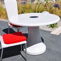 Contemporary table PASSIONpolyesterpolyester baseround