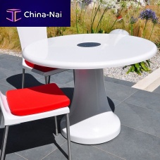 Contemporary table PASSIONpolyesterpolyester baseround