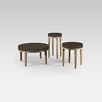 Contemporary coffee table GIGA wood veneeroak baseround