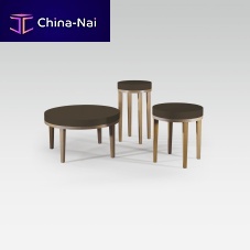 Contemporary coffee table GIGA wood veneeroak baseround