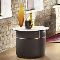 Contemporary side table CT 224.01steelleatherlaminate