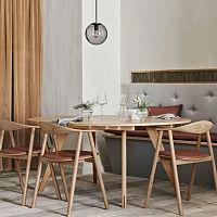 Contemporary dining table NEW MOOD SERIESwoodlaminateoak base