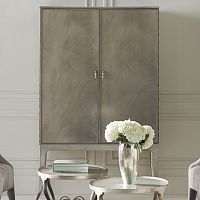 Traditional bar cabinet HIGH AND MIGHTYwoodenglasschromed metal