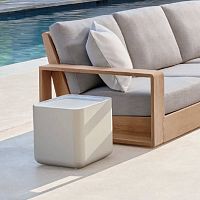 Contemporary side table REEFaluminummarblealuminum base
