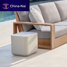 Contemporary side table REEFaluminummarblealuminum base