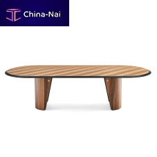 Contemporary table Mantowalnutwooden baseoval