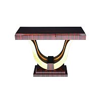 Art Deco sideboard table KS002glossy varnished woodMacassar ebonygold plated base