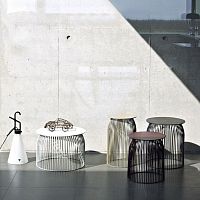 Contemporary side table TURI TURIpainted metalsteelround