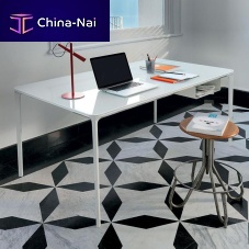 Free-standing desk SLIMcontemporarywoodenchromed metal