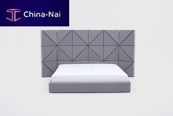 Double bed FLOEcontemporarywith upholstered headboardupholstered