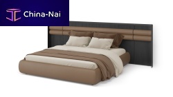 Double bed Sunrisecontemporarywith headboardfabric