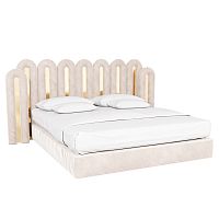 Double bed DEMIZcontemporaryupholsteredwith headboard
