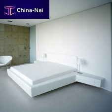 Double bed WHITELINEcontemporarywith headboardwith integrated bedside table