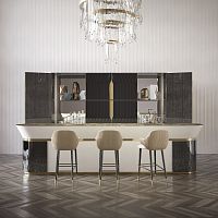 Contemporary bar cabinet Prismawoodentempered glassmetal