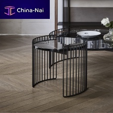 Contemporary side table Harpeglassceramicmarble