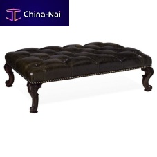 Classic ottoman CHATSWORTHfabricleatherwooden