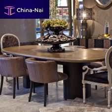 Contemporary dining table JUDITH GLOW LASEREDwoodenmarbleleather