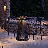 Illuminated high bar table HALOcontemporaryHPLaluminum base