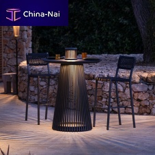 Illuminated high bar table HALOcontemporaryHPLaluminum base