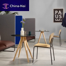 Contemporary bistro table CAFwoodenmetalmetal base