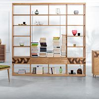 Contemporary shelf GEOAmerican walnutnatural oak
