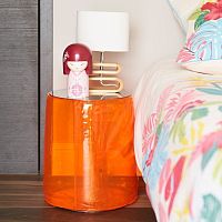 Original design bedside table HELLYpolyurethanealuminum basestainless steel base