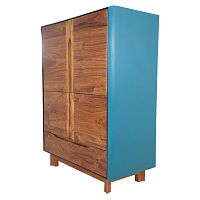 Contemporary wardrobe ITIITI solid woodteakwith swing doors