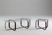 Contemporary coffee table CROSSglassmetalround