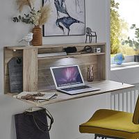 Contemporary secretary desk JUIST PLUSoakwith storagewith shelf