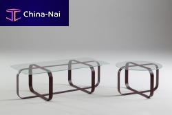 Contemporary coffee table CROSSglassmetalround