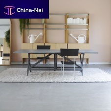 Contemporary table PARIGIzincsteel baseoak base