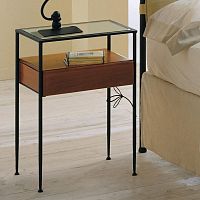 Traditional bedside table DOLLYwoodenwrought ironiron
