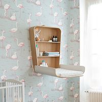 Birch changing table NOGA plywoodHPLwall-mounted